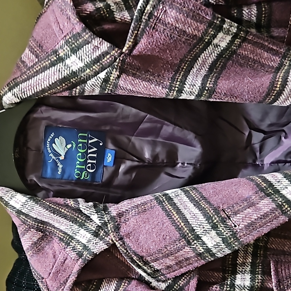 Green with Envy purple,black and pink womens jacket. Size large